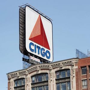 The famous Citgo sign seen outside Fenway Park in Boston. 