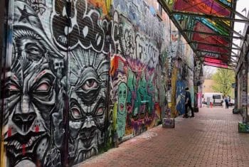 Graffiti Alley as seen in Central Square, Cambridge, MA.