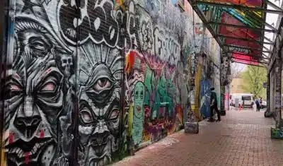 Graffiti Alley as seen in Central Square, Cambridge, MA.