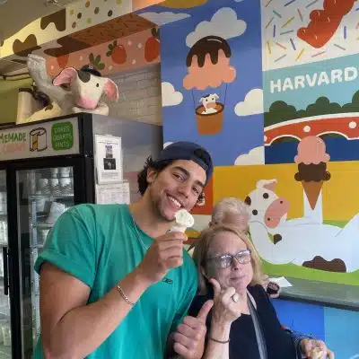 man and woman with ice cream