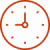 A red clock icon.