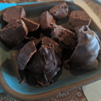 chocolate tea infused truffles on a plate in northampton ma